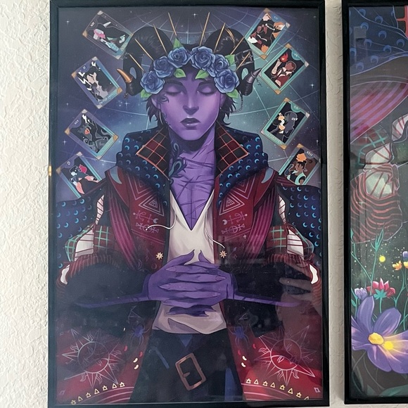 Critical Role CR C3 Mighty Nein Mollymauk Tealeaf Framed Fan Art Print D&D DND - Picture 6 of 8
